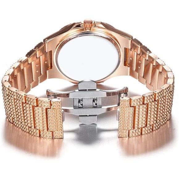 Colorful Diamond Watches   |  Stainless Steel Band Bracelet Wrist Watch - Picture 6 of 6